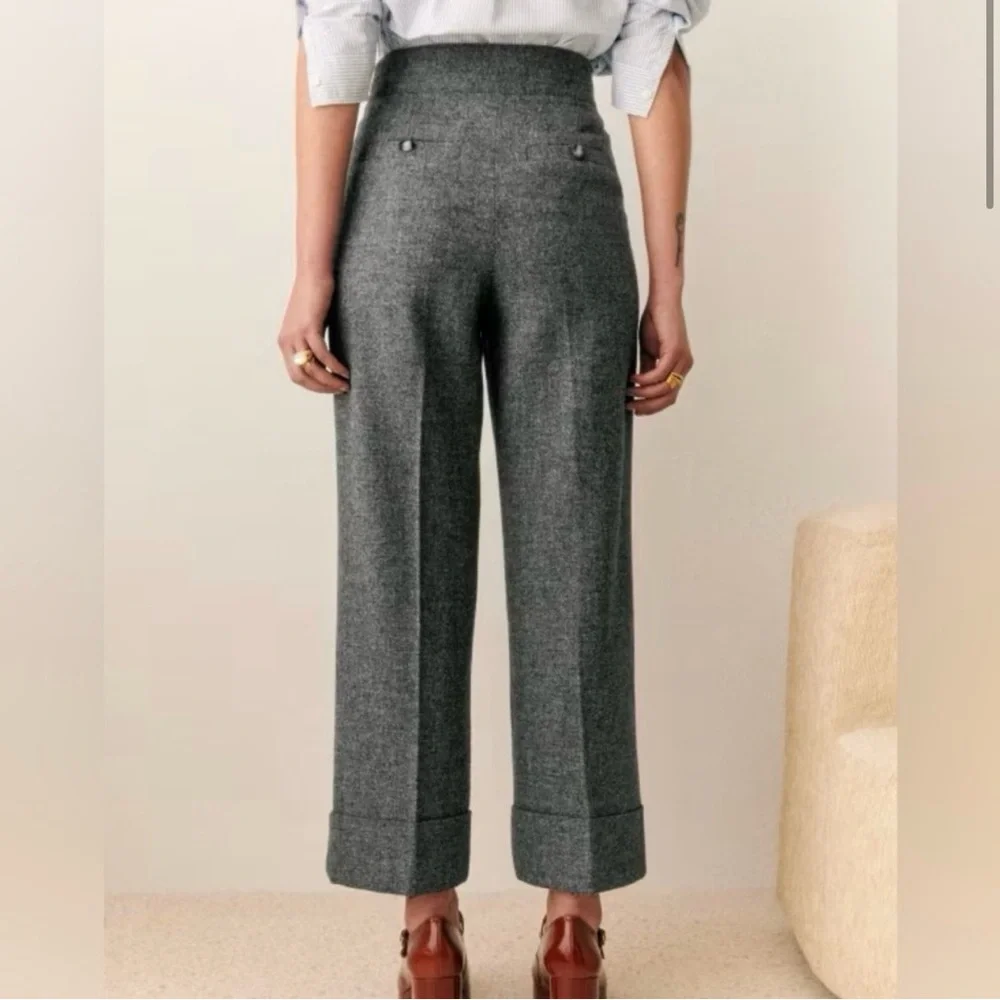 New Sézane Damon Wool Trousers New With Tags Sz 16 - Picture 2 of 9